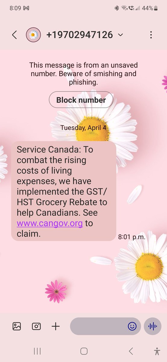 Don't click links from unsolicited texts, even if they look like the real deal. This one comes from a Colorado area code and is timely to new initiatives for tax rebates.

And look! No spelling mistakes!