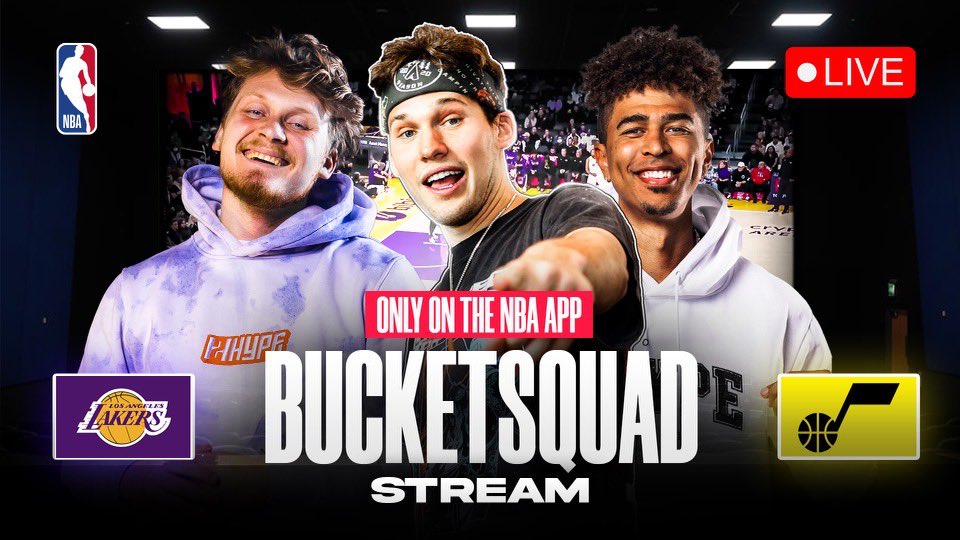 IamKrisLondon's tweet photo. Check out me @Jesser @jiedel tonight, Lakers @Jazz stream on @NBA league pass. We will have challenges, talk hoops and answering fans questions! Only on the NBA App!
#bucketsquadstream
https://t.co/nSZqzgNoqe https://t.co/vj3fmqiUn1