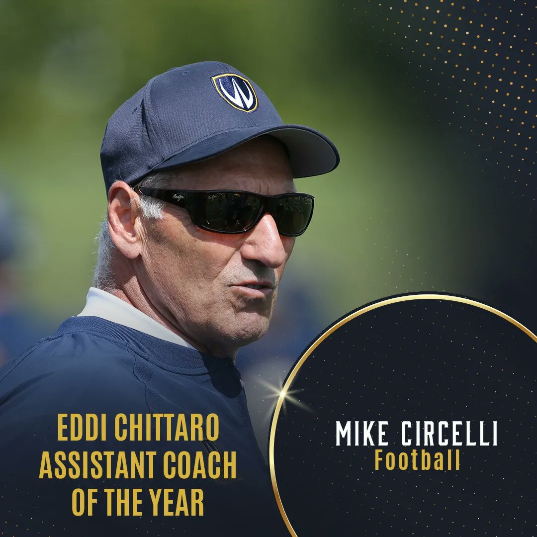 We have two winners of this year's Eddi Chittaro Assistant Coach of the Year. Congratulations to Celine Freeman-Gibb (🏃🏽‍♀️) & Mike Circelli (🏈)! #EveningOfExcellence #LancerFamily 💙💛