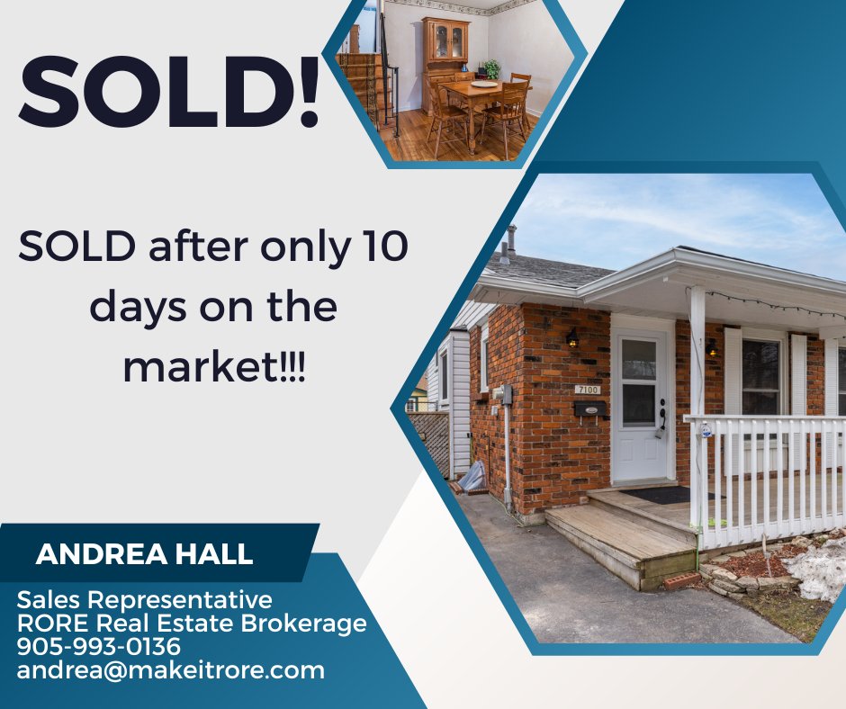 AndreaHallRORE's tweet photo. SOLD in 10 days!!! Looking to buy or sell contact me for a free home evaluation.
#forterie #ridgeway #crystalbeach #stevensville #welland #niagarafalls #chippawa #bettercallhall #niagararealtor #niagararealestate #rorerealestate https://t.co/q1JKhmhAbC