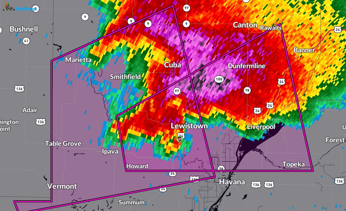 ryanhallyall's tweet photo. 🚨PDS Tornado Warning including Lewistown IL, Saint David IL and Goofy Ridge IL until 7:45 PM CDT. Seek Shelter NOW! We're tracking this using @RadarOmega LIVE:https://t.co/jFrgH7HccS https://t.co/P27csFd1t7