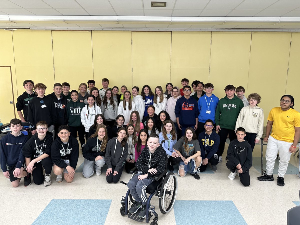 Great day connecting our SHS Athletic Leadership with our middle school student leaders. We all enjoyed some impactful conversations and fun activities! ⁦<a href="/SeafordHSPride/">Seaford High School</a>⁩ ⁦<a href="/seaford_MS_NY/">SMS_NY</a>⁩