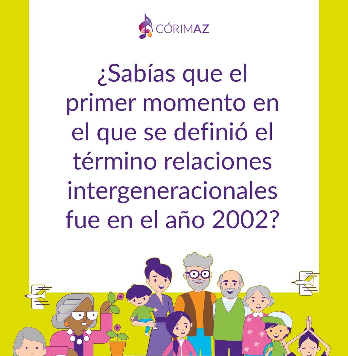 lazoscorimaz's tweet photo. ¿Sabías que el primer momento en el que se definió el término relaciones intergeneracionales fue en el año 2002?

Conoce más > https://t.co/enKcWlR00z
#GIWT2023 #IGweek #Intergenerationalweek 
#corimaz #adultosmayores #abuelos #intergeneracional #musica https://t.co/pq9iumVxwh