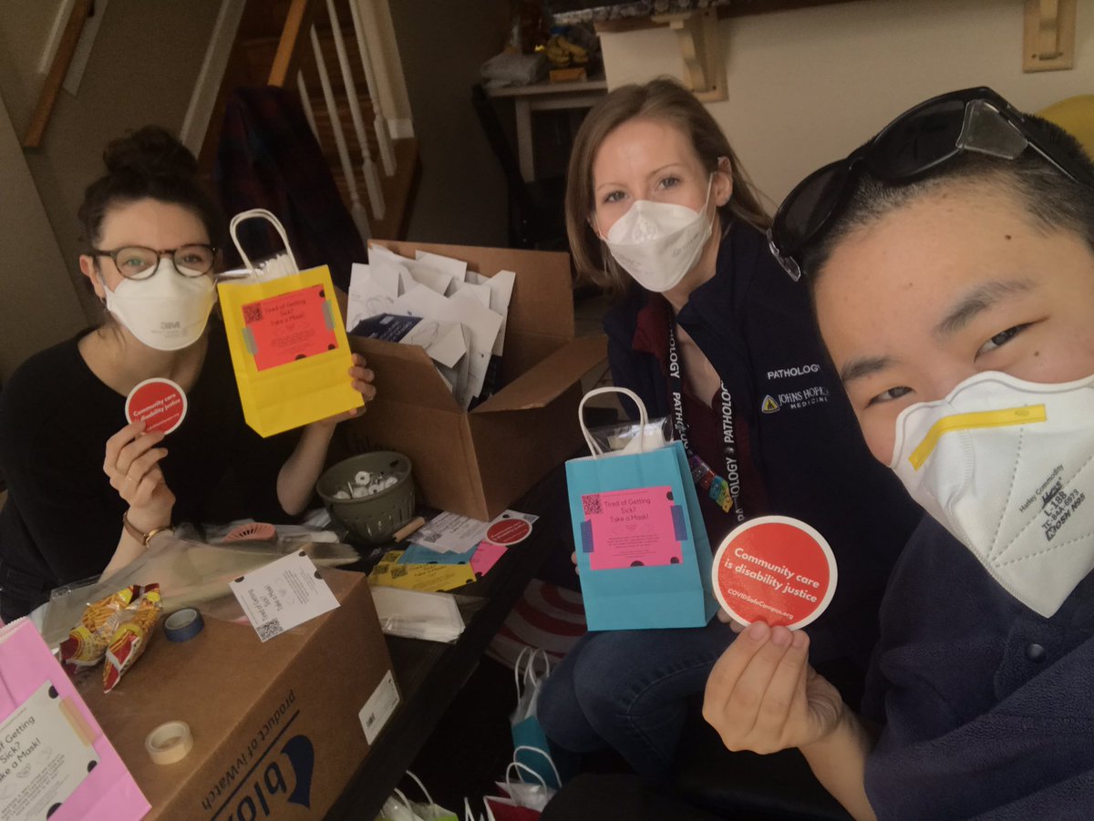 This got a lot of attention so if you’re inclined to some low barrier action, feel free to spam the #NPHW (national public health week) hashtag with your masked selfies so mainstream public health has to witness those of us who are #StillCoviding! Here’s my @COVIDSafeCampus team!