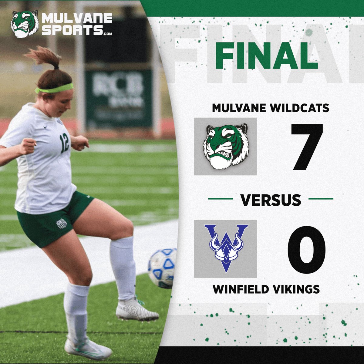 MulvaneSports's tweet photo. ⚽️ Final for the Wildcats as they close out the Vikings on the road. Nice job, girls! 

Emma Hoffman - 3 goals
Jade Smallwood - 3 goals
Kierra Cain - 1 goal

@263soccer @sportsinkansas @VypeKS https://t.co/Z2dH5rTrKt