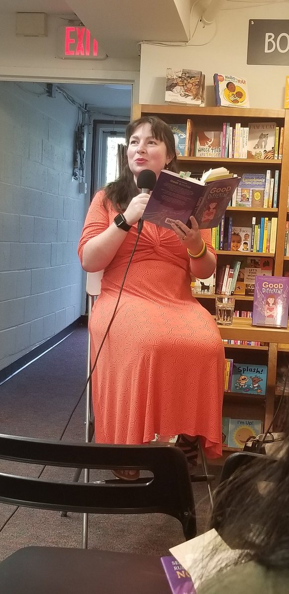 Valhellah's tweet image. So happy to have been at Politics &amp;amp; Prose to celebrate  Meg Eden Kuyatt's book birthday! Can't wait to dive into this novel-in-verse just in time for National Poetry Month! Follow Meg at @ConfusedNarwhal  #CelebrateNeurodiversity
