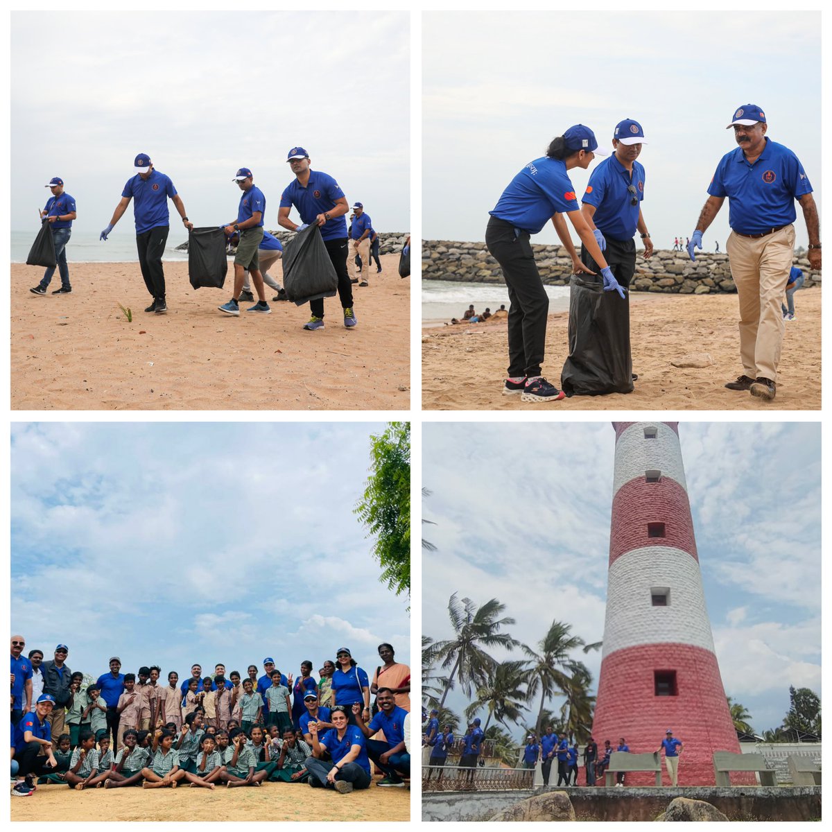 IN_HQSNC's tweet photo. #SamNoVarunah Rally.Glimpses of Day 1/Leg 3. Tirunelveli to #Thiruvanthapuram.#IndianNavy
Team of #SNC undertook beach cleanship at Uvari beach,visited Vattakottai Fort &Vizhinjam Lt House,interacted with cadets of SS Kazhakoottam.Spreading msg of #Maritimeawareness.
#NariShakti https://t.co/Ngj9R7vQQT