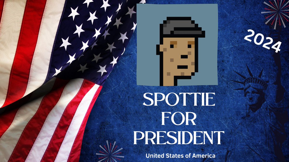 RalphQuintero's tweet image. VOTE @SpottieWiFi for PRESIDENT 2024!!! Your REAL crypto-friendly candidate! 🇺🇸 THIS IS THE ALPHA!