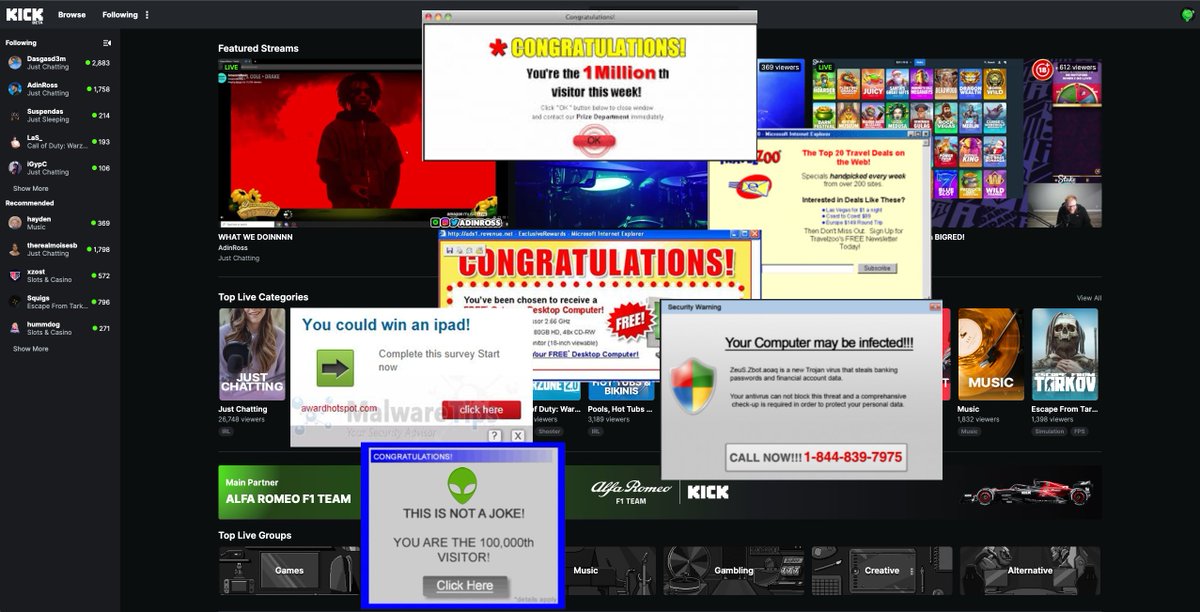 Due to our high revenue split we've had to implement ads onto Kick