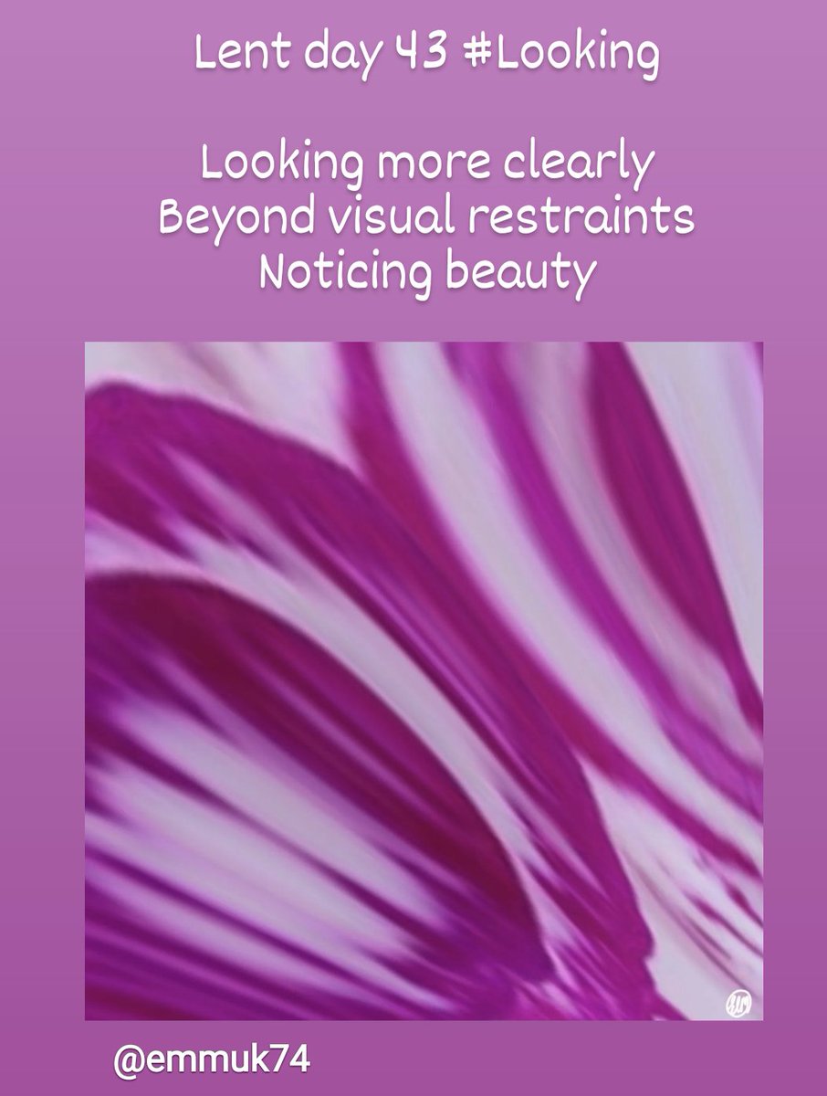 Lent day 43 #Looking

I've painted a tiny section of a petal, noticing the beauty I can see through magnified photos. 
Do you ever look really closely?
Is it only those who barely see that really see?

<a href="/umrethinkchurch/">Rethink Church</a> #rethinkchurch #art #blind #poetry