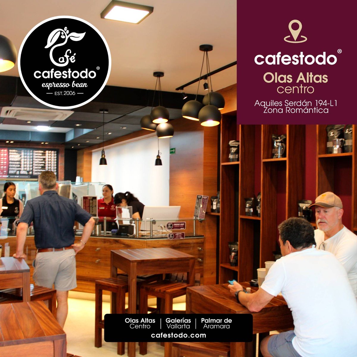 Esperamos verte, ahora en esta nueva ubicación: 
Aquiles Serdán 194- L1 (Frente a Molino de Agua)
Lunes a Domingo de 7:00 AM a 9:00 PM
Consiga un buen café! | <a href="/cafestodo/">cafestodo</a>

Maps| goo.gl/maps/ra2cGF4rB…