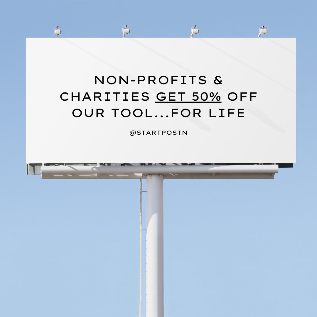Did you know non-profits &amp; charities get 50% off postn.app PRO plan...forever. 

DM us to get your code.
 
#keeponpostn #charities #charitydiscount #hootsuite #contentcollaboration