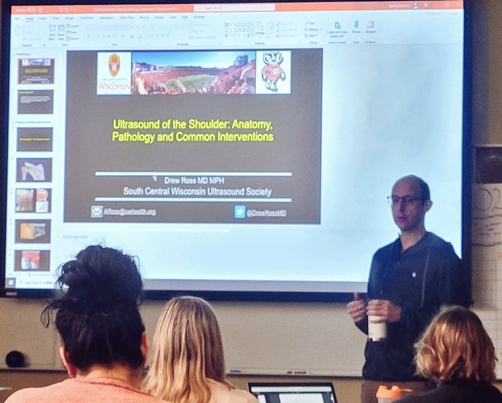 UW_MSKrad's tweet photo. Fellowship director @drewrossmd and our US lead #Christina had a great day teaching MSK ultrasound at Blackhawk Tech! 🎉🩻☢️⚕️🥳
#MSKUltrasound #MSKIntervention @UWiscRadiology @UWHealth @blackhawk_tech https://t.co/AhJpiCv5ZA