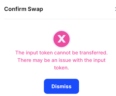Grumbalumbus's tweet photo. @Macam49776195 @TitanoFinance @SwychFinance I'm having the same issue. I import the token and tell it to make the swap and I get an error https://t.co/CtRHbJBT2k