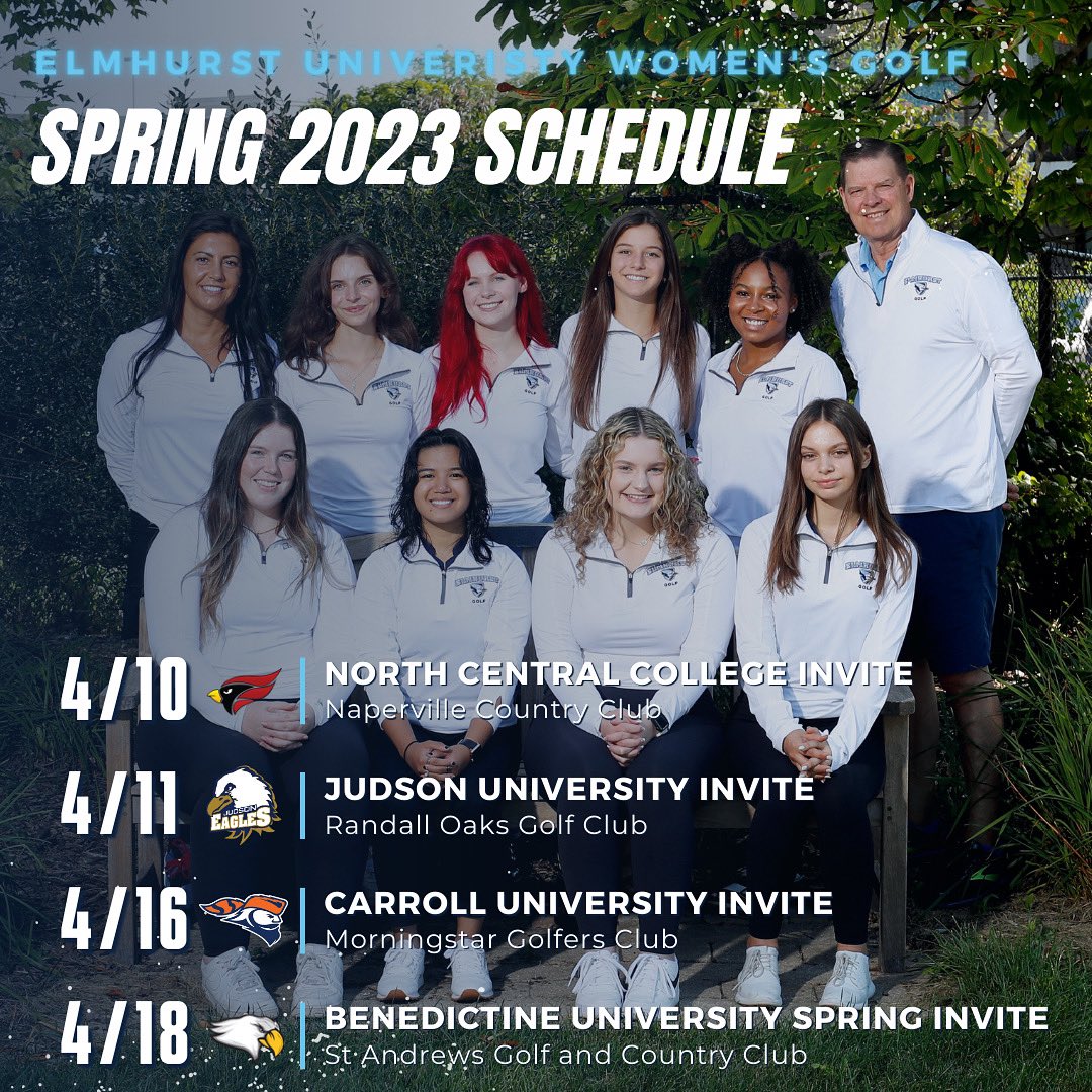 One week from today Bluejay Women's Golf has our 1st match of spring season! Here's the schedule for all the invites we are competing in!! 🏌🏼‍♀️
