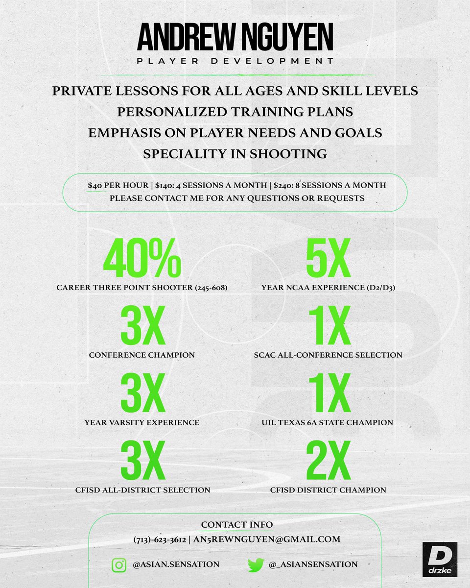 _AsianSensation's tweet photo. Through my career, I’ve learned a lot of valuable skills that I want to pass down to the next wave of talent. My goal is to emphasize attention to detail in each drill and to be a mentor on and off the court. 

Please contact me if you are interested! Let’s get better together! https://t.co/hLpRNs49rT