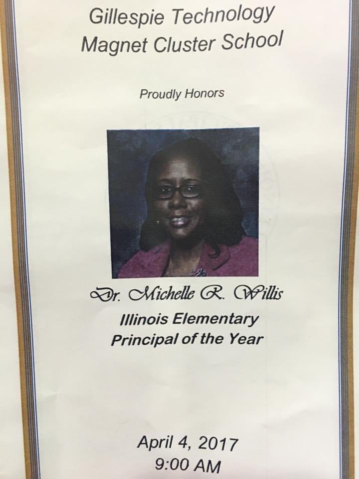 In 2017 Mayor Emmanuel proclaimed April 4,2017 “Dr. Michelle R. Willis Day” in Chicago in honor of being the 1st CPS Principal named an Illinois Principal of the Year! #Memories #History @ilprincipals @TheFundChicago @ChiPubSchools @TheCahnFellows @PedroCPSCEO @gillespie_tech