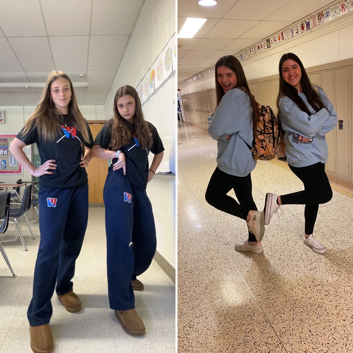 WallStuCo's tweet photo. Totally Twinning on this Tuesday of Spring Spirit Week! https://t.co/Fotierxeut