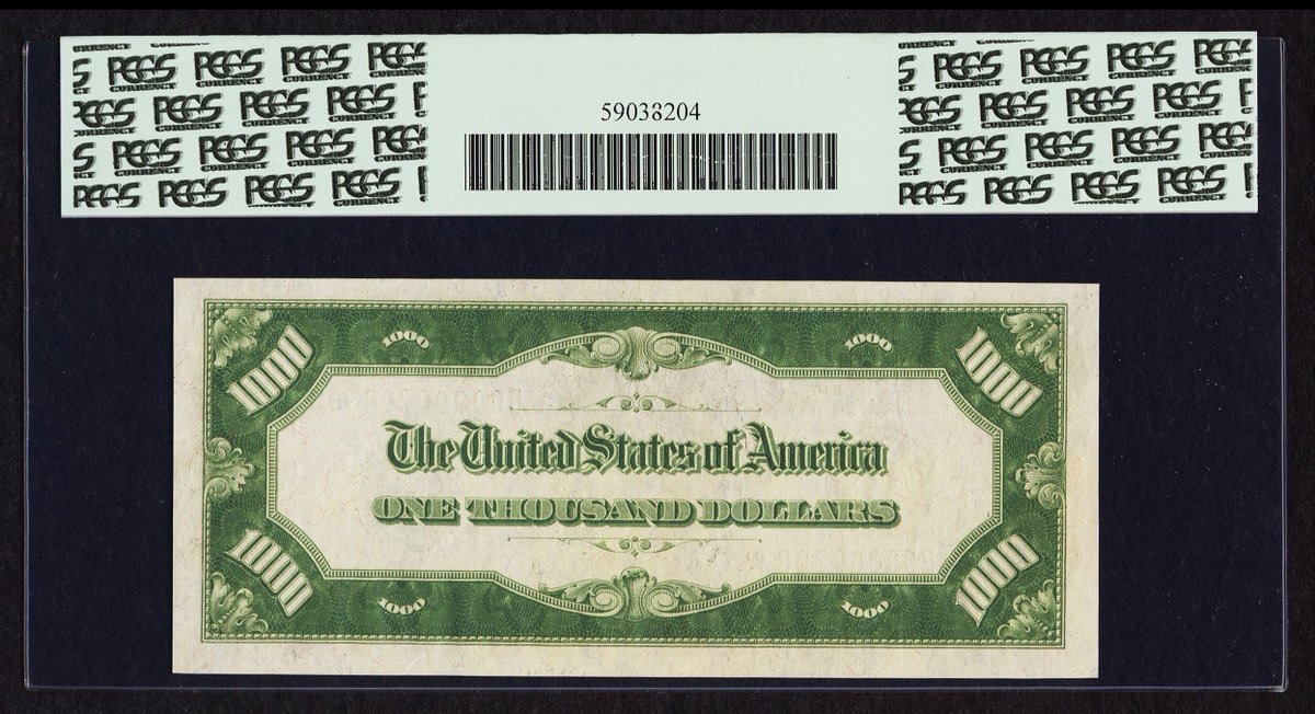 SPMC_1961's tweet photo. Society of Paper Money Collectors Presents the Note of the Day!
$1000 1928 Star Federal Reserve Note New York
fr.2210-B*
Photos Courtesy of Heritage Auctions
#Noteoftheday #Societyofpapermoney #papermoney #History #greenseal #onethousand #Cleveland #NewYork #PCGSC https://t.co/jkCVkxGyCW