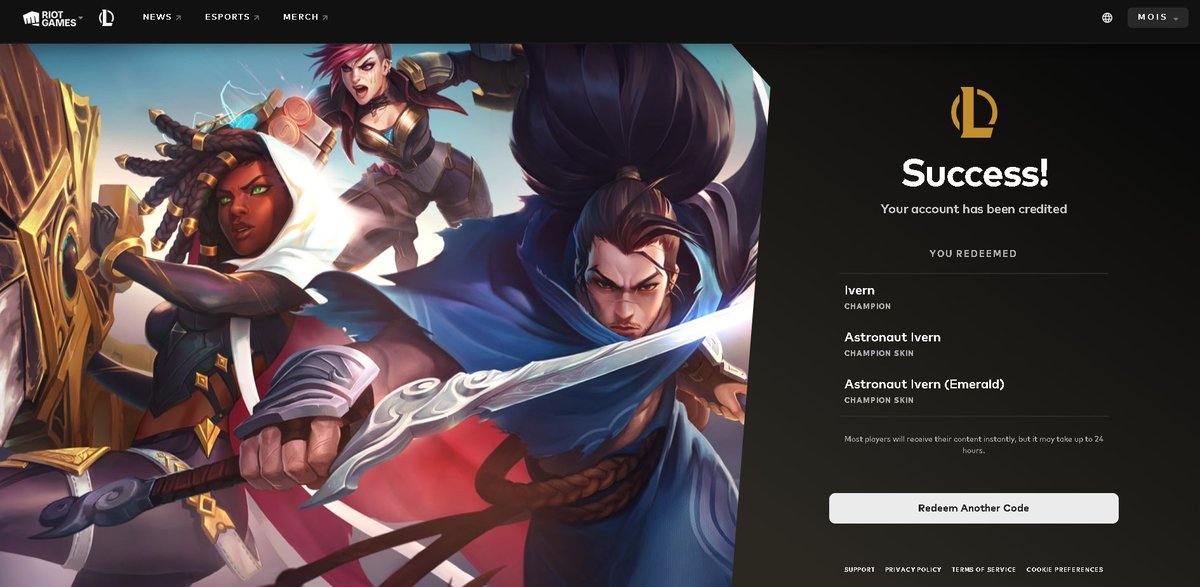 Gracias por el código <a href="/ChemicalQuarks/">Chemical Quarks Esports</a> Anduve full ocupado y hasta hora lo reclamé