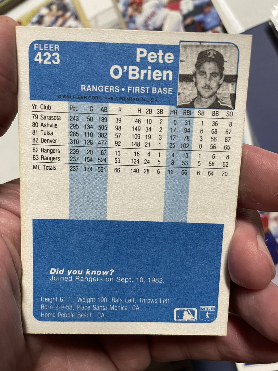 TXBaseballCards's tweet photo. #TexasRangers 1979 15th round pick played 7 years before being traded to Cleveland for… Julio Franco. Not bad return for a 15th rounder. #StraightUpTX https://t.co/Zf6RLu2ISq