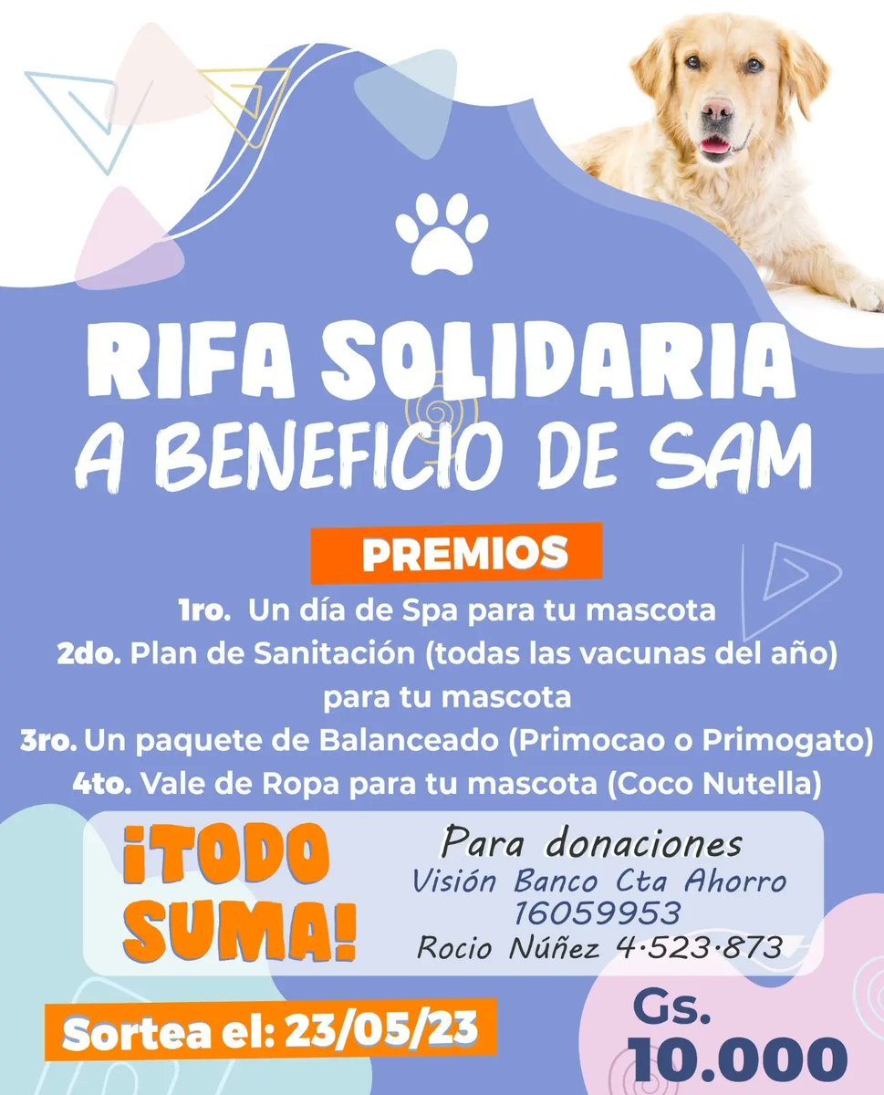 Roonunez_'s tweet photo. Tu Rt ayuda 🥰
°S A M° día a día nos demuestra las ganas que tiene de seguir viviendo, de mejorar. Comprando una rifa estás ayudando a que Sam pueda seguir con su tratamiento, y participas de premios geniales para tus peluditos ❤️
Hoy por Sam, mañana por ti 🫶🏼
0982420213 https://t.co/hvahyKqLOW