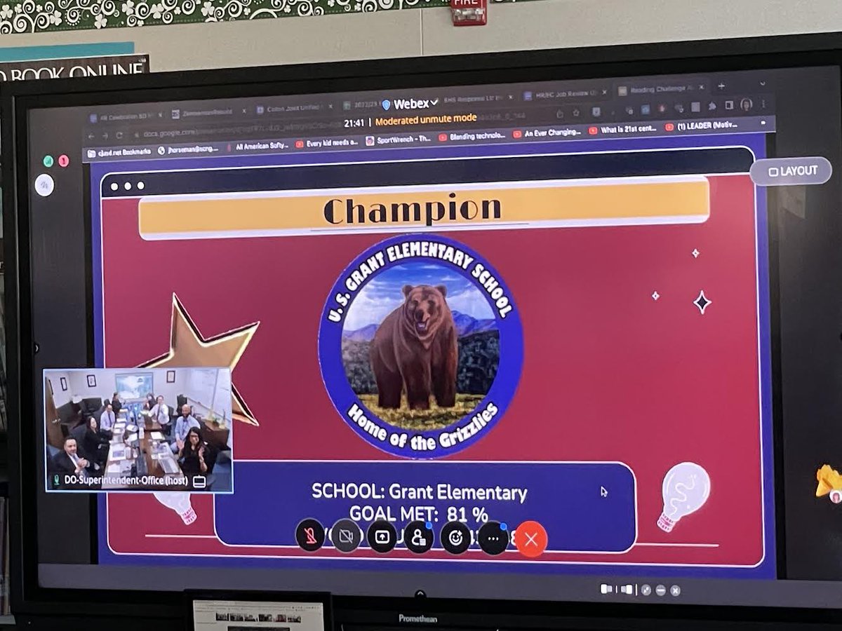 Congratulations Grant Grizzlies! 81% of our Grizzlies met their AR Reading Goal,  we are the champions!  So proud of all of your reading 🏆📖 #grantgrizzlies #cjusd