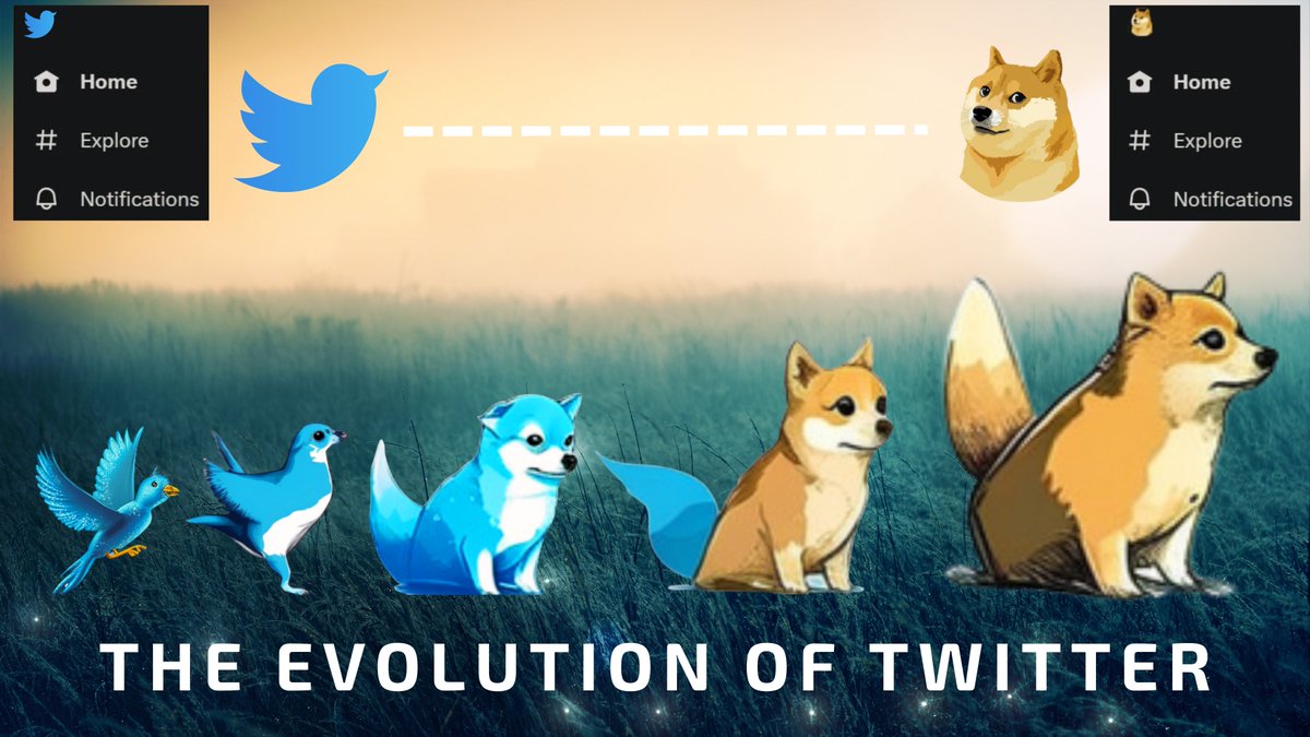 The evolution of Twitter is complete – the Doge meme has taken over! 😂Who needs a blue bird when you can have a Shiba Inu on your timeline? 
Share your favorite Doge memes with us and let's celebrate this 🐾 paw-some transformation. #DogeTwitter #CryptoTwitter 🌐