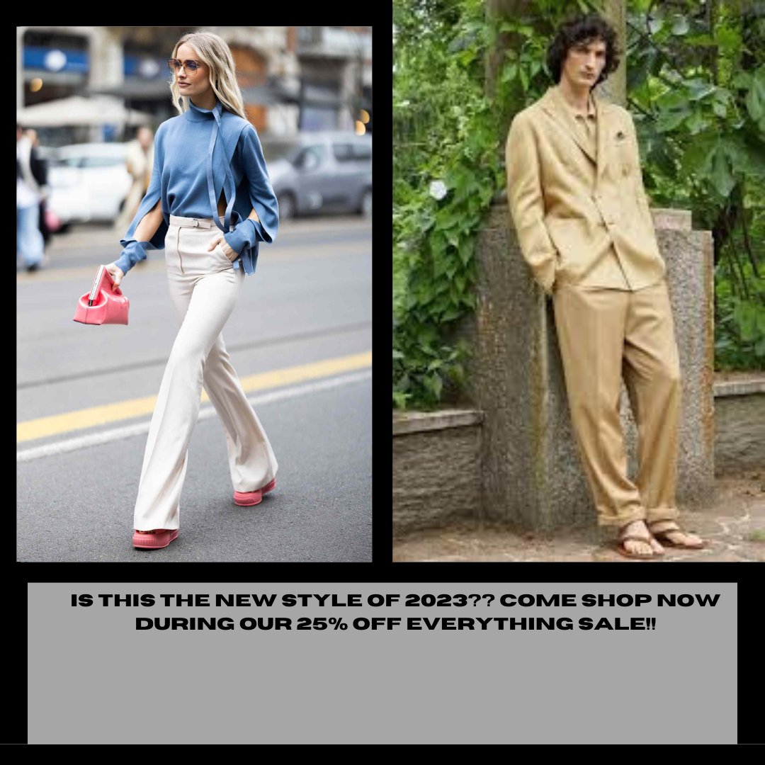 NewMavMedia's tweet photo. Is this the new style of 2023?? Come shop now while we have a 25% off EVERYTHING sale!
#trendsetter #forclass #newstyles #edgy https://t.co/kFErXhGobc
