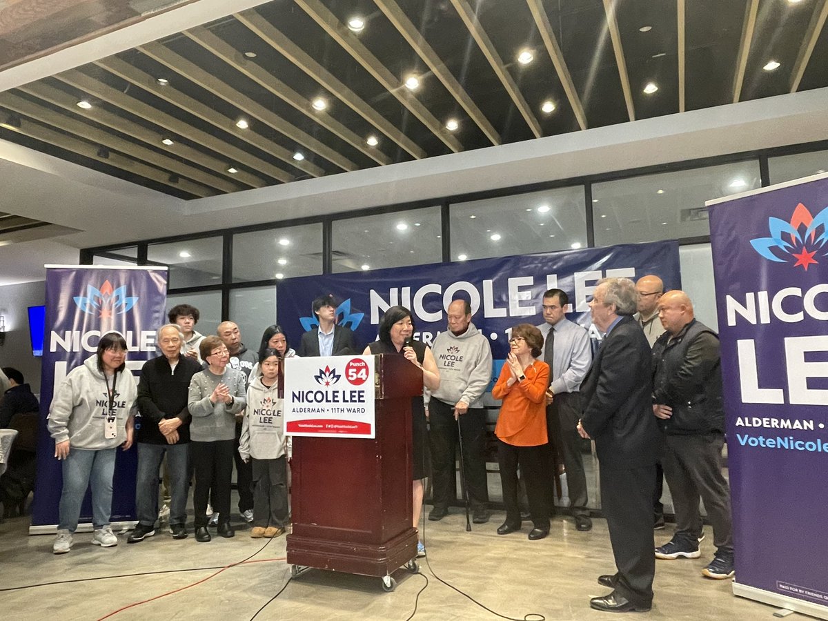 The first Chinese-American elected to City Council - Ald. Nicole Lee. Thanking former Mayor Richard M. Daley for his support in this 11th Ward redrawn to create the first Asian-American ward in Chicago. Watch for more updates <a href="/ABC7Chicago/">ABC 7 Chicago</a>