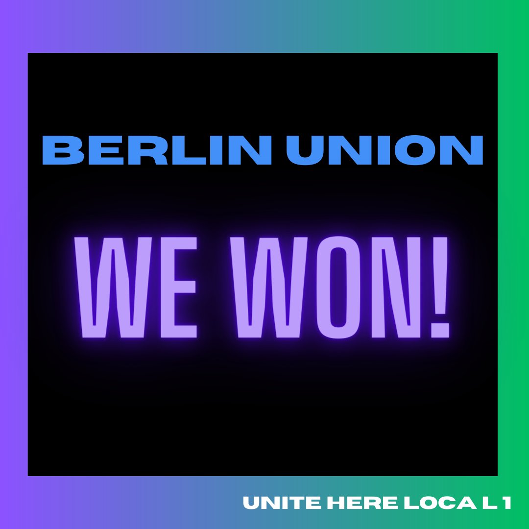 UniteHereLocal1's tweet image. Today, a majority of workers @BerlinNightclub voted to join UNITE HERE Local 1, making history in the Chicago LGBTQ nightlife industry. #BerlinUnion 🧵