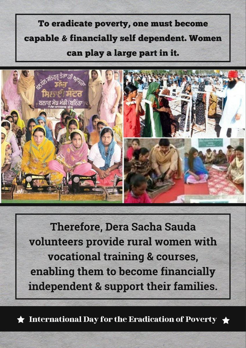 InsanNeeru2's tweet photo. Women are the backbone of the family and society. To empower them many centers have been set up by Dera Sacha Sauda to teach tailoring, embroidery and beautician etc by DSS where sewing machines are also given free of cost. #SelfBelief https://t.co/ydWIc9RX1s