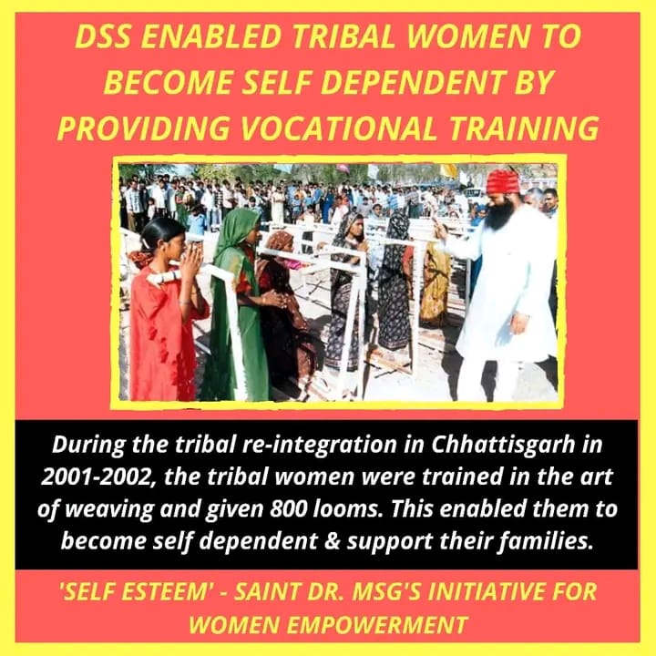 Dera Sacha Sauda sevadars have helped many women to open their own sewing centres, parlors and become financially independent.  Training of uneducated women is a great step taken by Dera Sacha Sauda.
#SelfBelief 

Saint Gurmeet Ram Rahim Ji