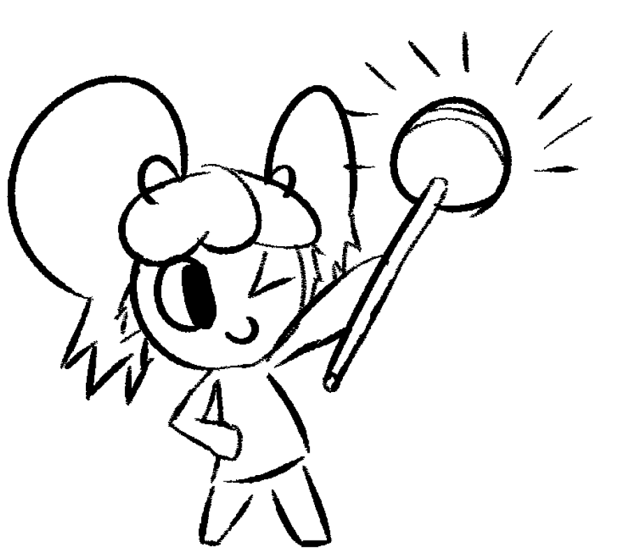 ToliToons's tweet photo. "I just realized that you guys may or may not know that I use a giant lollipop as my weapon! Weapon for what? I dunno, it's fun to break stuff!"

A-Aah! Don't break anything valuable!

"I know! Jeez! Maybe some crushed peppermint on some ice cream~?" https://t.co/wY4shoGVmM