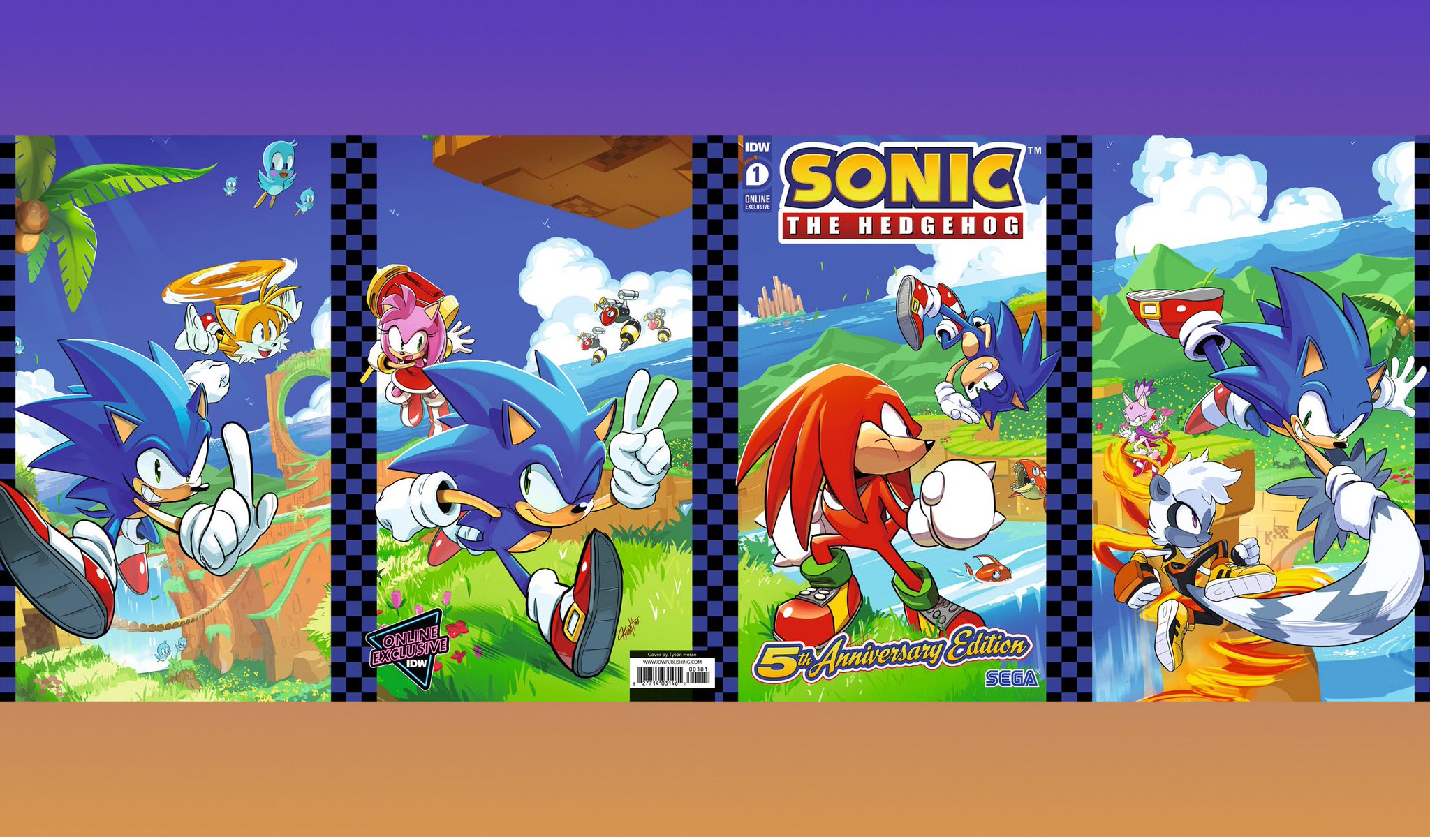 Sonic the Hedgehog 5th Anniversary #1, Select Covers