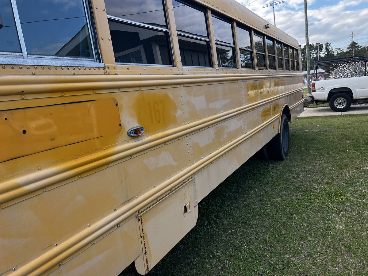 Big thanks to my friend, Maureen Young, for helping get all those numbers and letters scraped off #TitleWave Book Mobile today! We are getting close to painting day!!