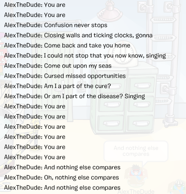 timothyhalo's tweet photo. Bro sang the whole song @aIexthedude https://t.co/0m0LyVDYOj