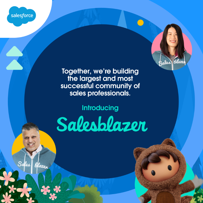 salesforce's tweet photo. Together, we are building the largest and most successful community of sales professionals. Join the #Salesblazer movement.
