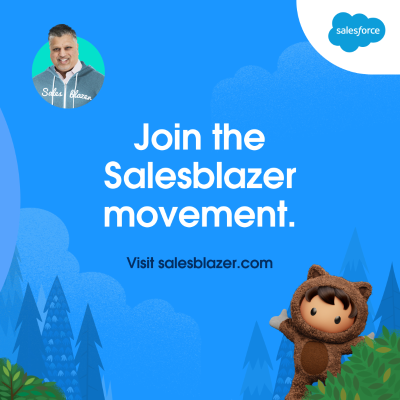 salesforce's tweet photo. Together, we are building the largest and most successful community of sales professionals. Join the #Salesblazer movement.