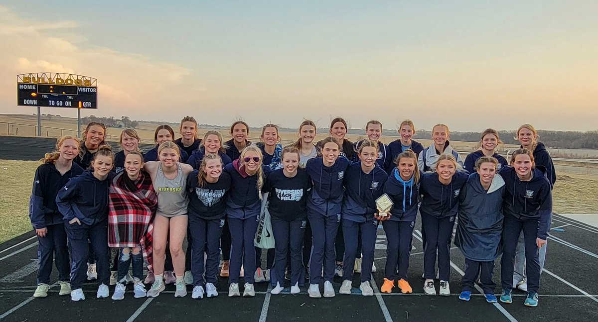 With a strong showing, the Girl's Team defends our Home track. Set a meet record, won some field events/ races, and scored 193 points. 🏠🏃‍♀️🔐 #RivTF