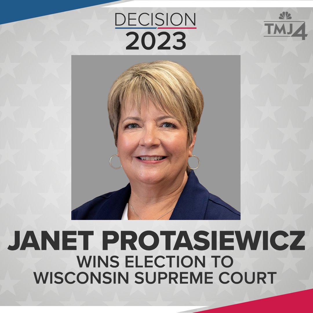 tmj4's tweet photo. Janet Protasiewicz will be the next justice on the Wisconsin Supreme Court, TMJ4 News projects. The liberal-leaning judge defeated conservative-leaning Daniel Kelly in the high-stakes election.

SEE MORE: https://t.co/BC19k42m8h https://t.co/Zcj99rTiN8