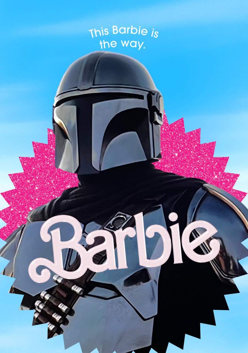 OFARRILLWORLDCO's tweet photo. This barbie way! 
Follow for more content! Prepare yourself for our new collection of pop culture.
https://t.co/WsKzGnKtay
#mandalorianmemes #mandalorianarmor #mandaloriano #mandalorianart #mandalorianhelmet #mandalorian https://t.co/AcAGtDz8zm