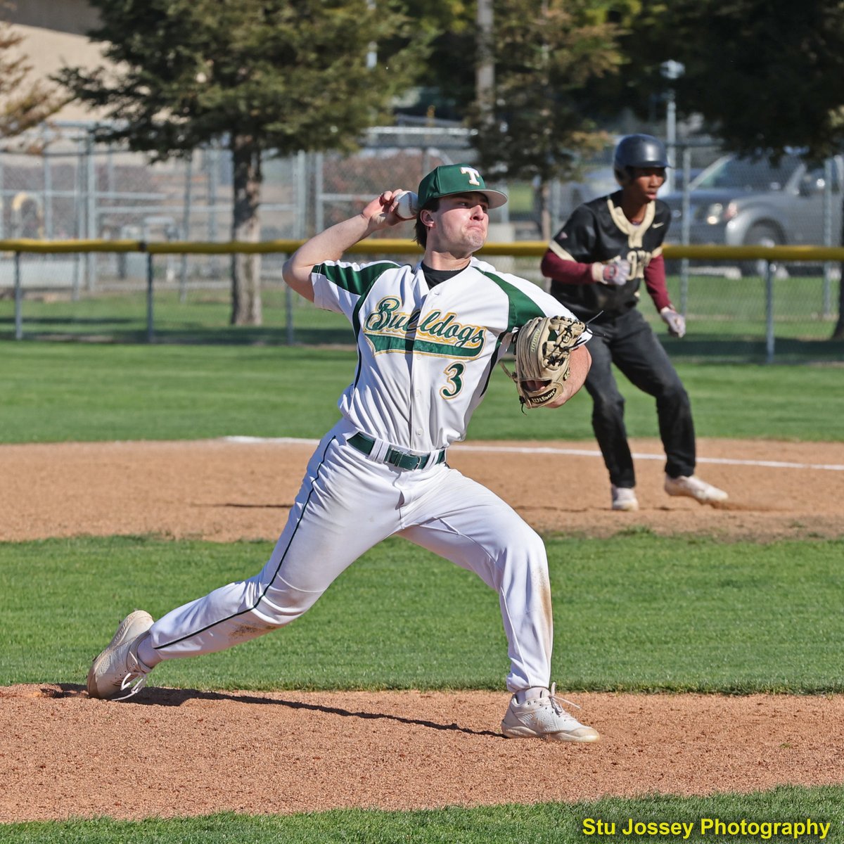 It was "Jacob Jones Day" at the baseball field as he pitched and hit the team to victory over Florin HS.  
Pitching: 5 innings, 2H, 0BB, 7Ks.  
Batting: 3-4, 3RBIs, 2B  

Pictured is Jones hitting the game winning double and pitching in the game that was won 11-1. <a href="/209baseball/">209Baseball</a>