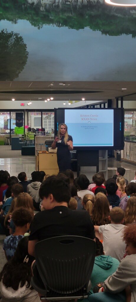 Meteorologist @KristenCurrieTV visited our 4th grade #Pioneers today and spoke about safe practices for bad weather, life behind the scenes of a meteorologist, weather tools, and local weather patterns. We are grateful for our community partnerships for helping us grow.🌪️🌦️☀️