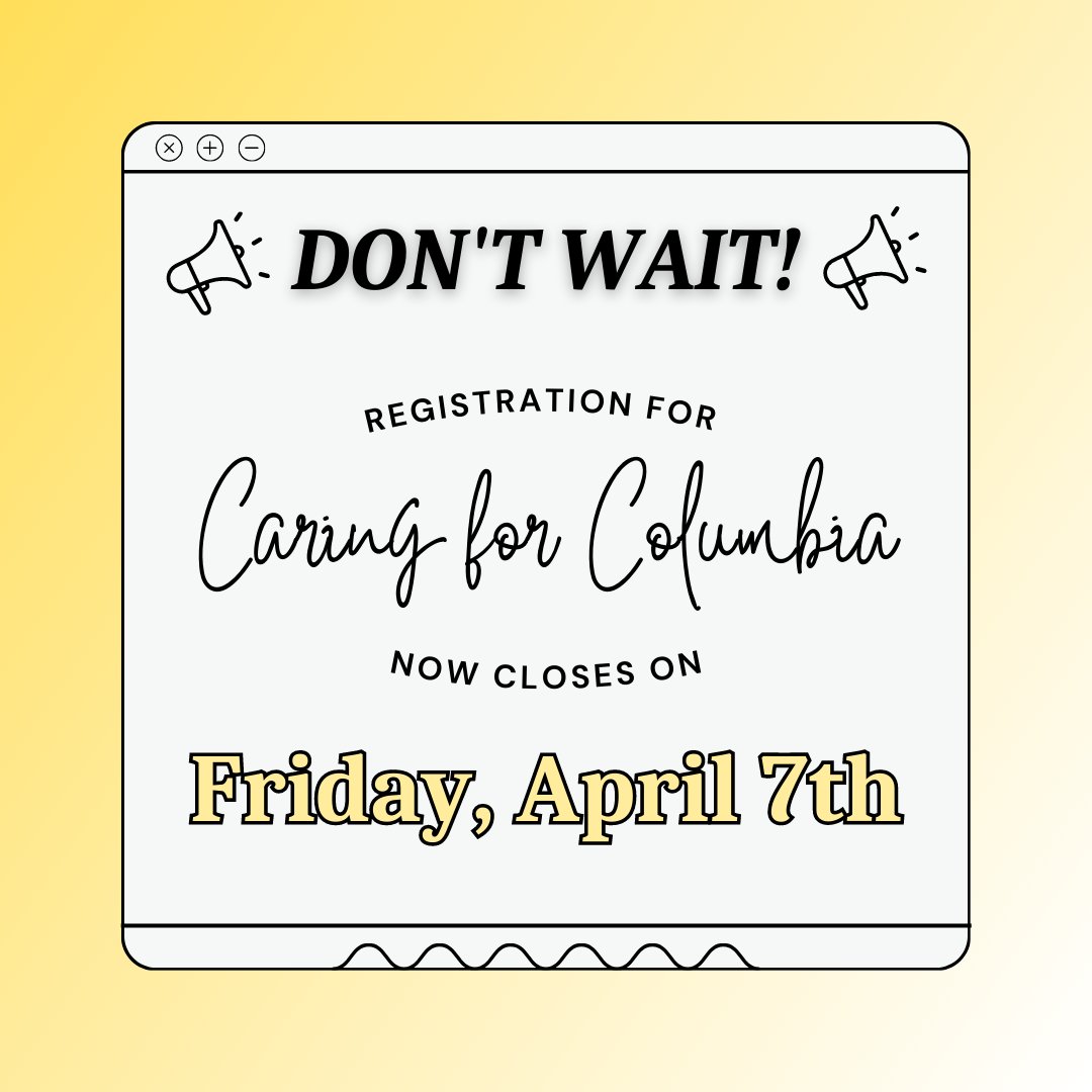 Last chance to sign up for C4C's Annual Day of Service! Registration will be closing this  Friday. Don't miss out on free breakfast and a morning of serving our city of Columbia!