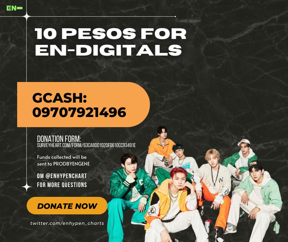 enhypenchart's tweet photo. While waiting for comeback announcement, we need to prepare as well. 2nd quarter is already full of huge comebacks and it'll be more tough to get music show wins. We need more funds for EN-DIGITALS, donate if you can. Practice harder on streaming especially on YouTube and Spotify https://t.co/x8fQ3VCIDO