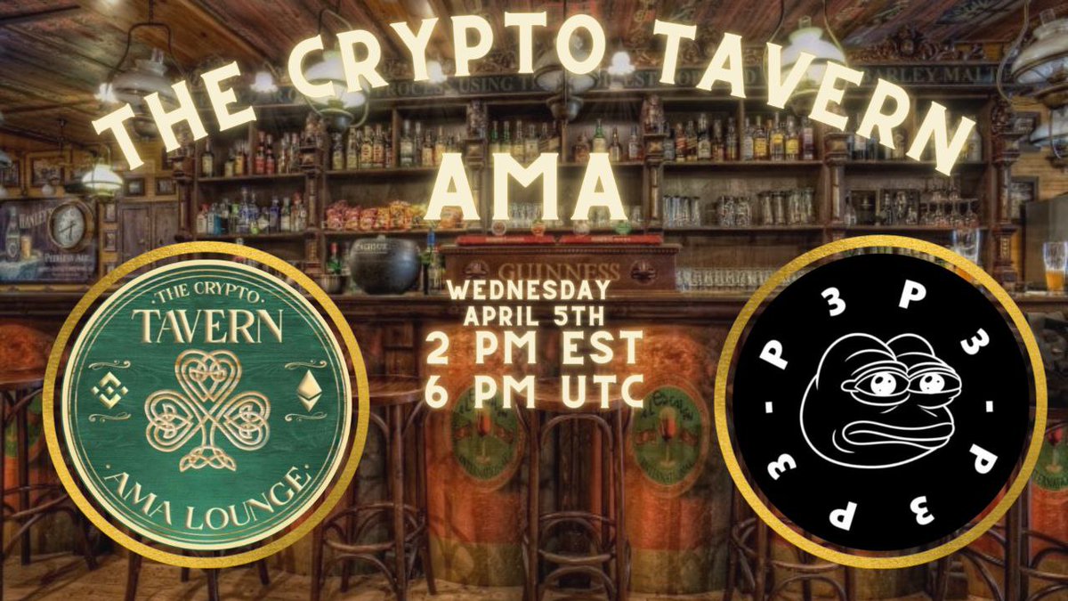 Join us for a Crypto Tavern t.me/TheCryptoTavern AMA
April 5th
2 pm EST / 6 pm UTC 
Project:P3P3 NFT
P3P3 - new kid on the BSC!
 At P3P3 we are passionate about the BSC space and we want to make a significant impact. Our goal is to create something truly unique.
@p3p3nfts