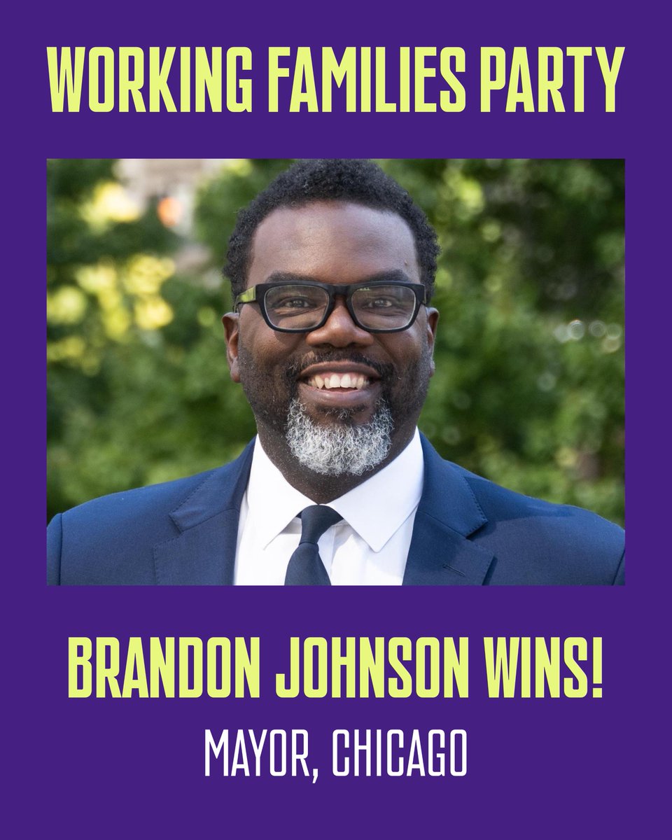 NEW: <a href="/Brandon4Chicago/">Brandon Johnson</a> has won his election for mayor of Chicago.

This is a win for the history books. Brandon Johnson just defeated a wave of far-right money and misinformation thanks to people power and his positive vision for a safe and thriving Chicago.