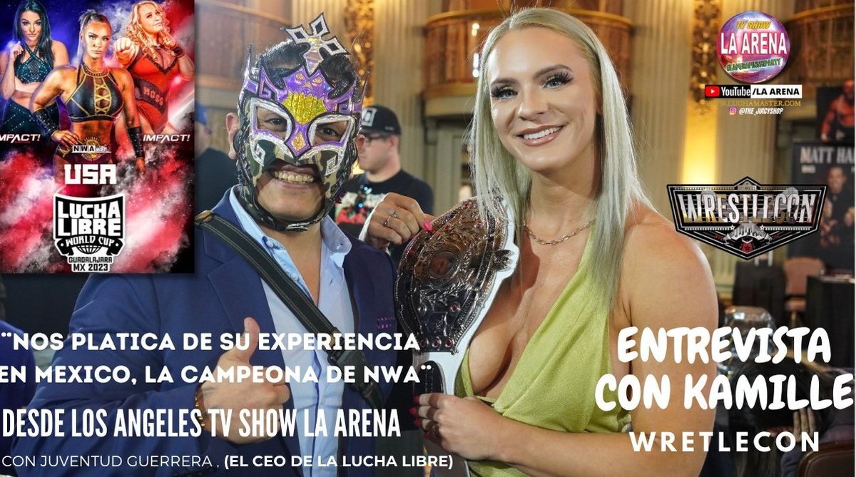 📍Súper Estreno!!!👇⭐🔝🎥
youtu.be/i14FVaW7ncw

Dale Click y Disfruta La Entrevista a la Campeona @Kamille_brick
desde #WrestleCon 🇺🇸💯
Con @JUVENTUDGUERRE2

Suscribete A Nuestro Canal 😉👍🏼
#LaArena #LuchaLibreInternacional
#LuchaLibreMundial