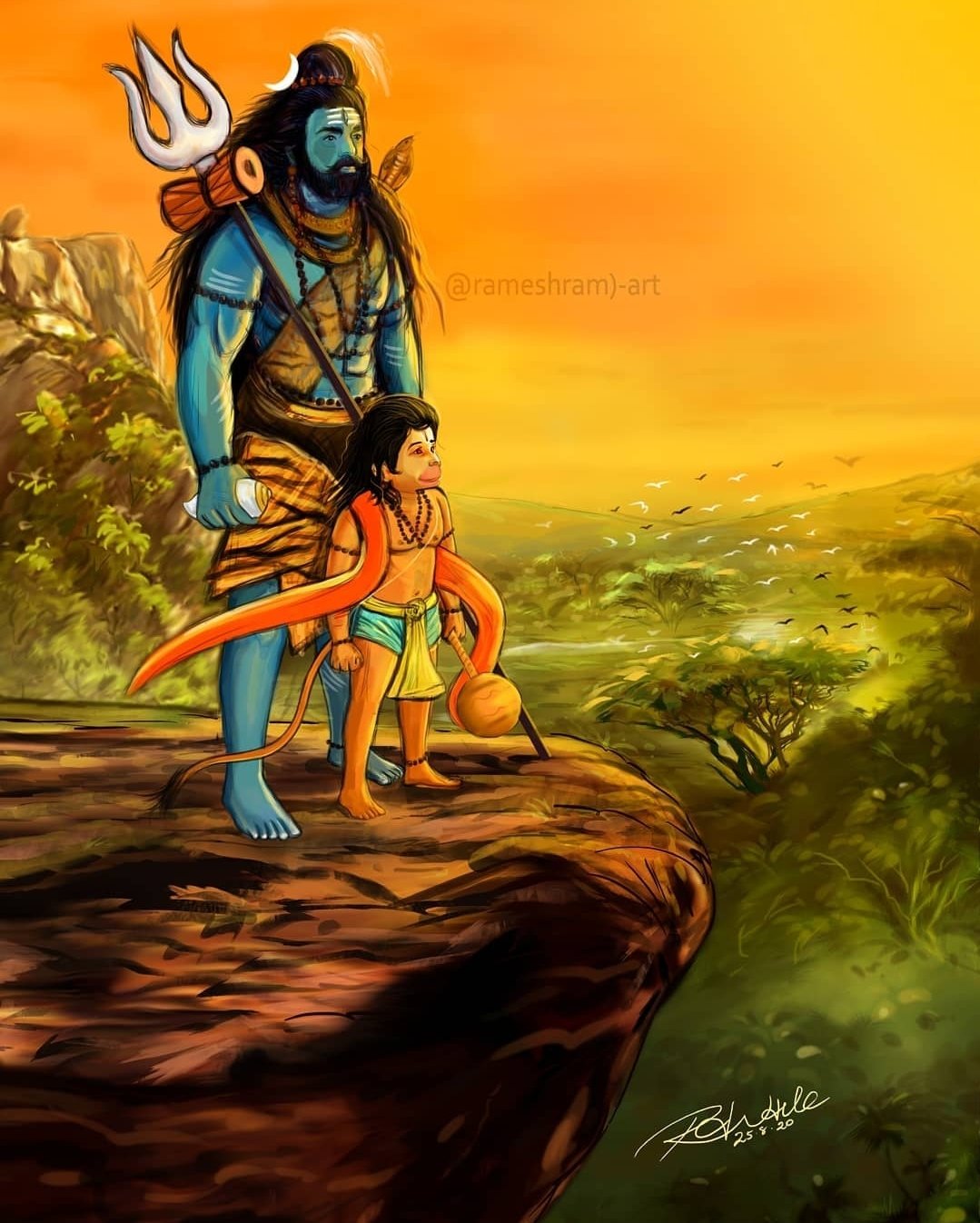 Shiva Ganesha Hanuman Cave iPhone Wallpapers Free Download